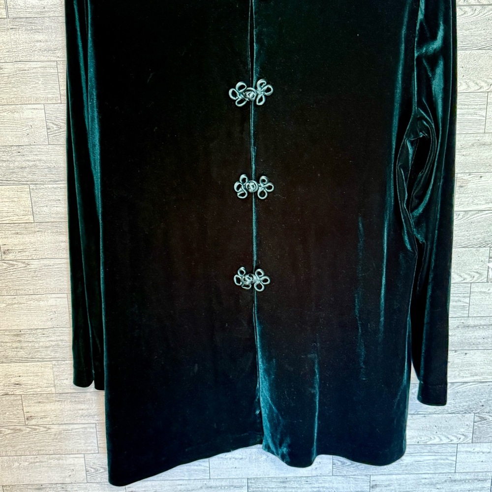 Vintage JBS LTD Jacket Womens Velvet Velour Emerald Green Sz-16 Shoulder Pads - Picture 7 of 14